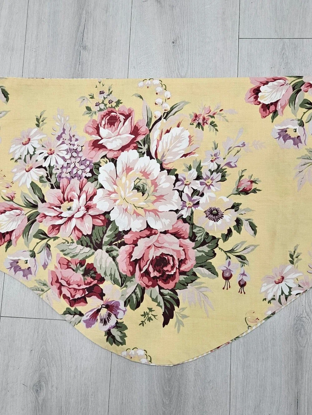 Ralph Lauren Sophie Brooke Yellow Floral & Stripe 2 Valances & 4 Curtain Panels